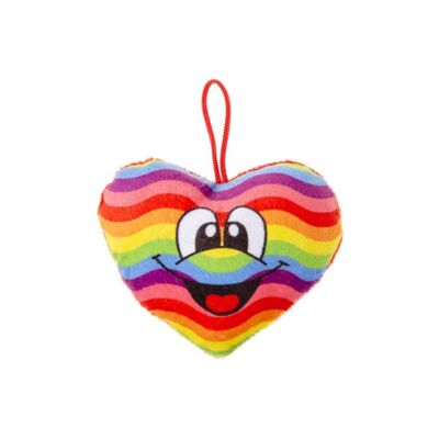 Superweiches Plüsch-Regenbogen-Herz-Lächeln, 11 cm
