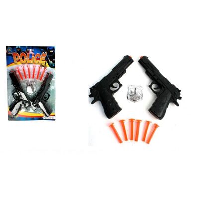 Blister Pack of 2 Police Arrow Pistols 20 Cm