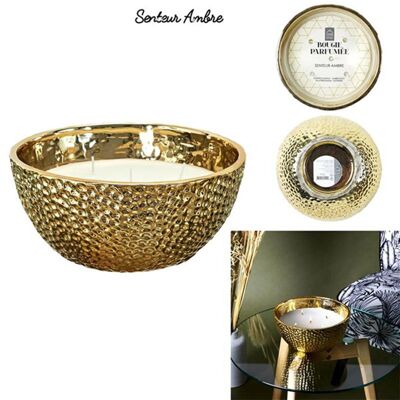 Gold Hammered Candle 5 Wicks D21 cm