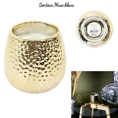 Hammered Gold Scented Candle H9cm