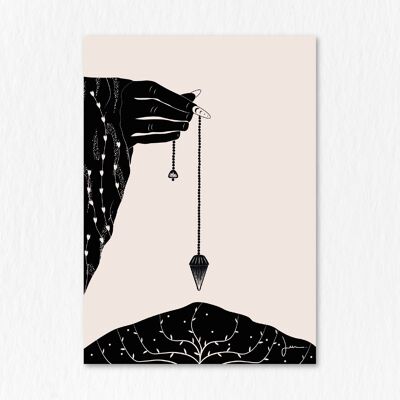 Poster The pendulum - Mysterious esoteric illustration - Esoteric art personal development