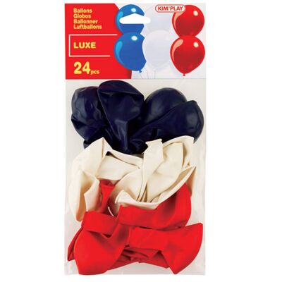Beutel mit 24 blauen, weißen, roten Luftballons