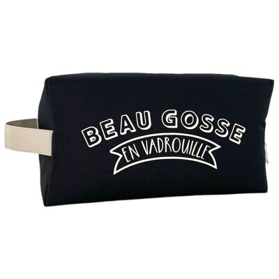 Nomadic pencil case M, "Handsome kid on the move" Brooklyn black
