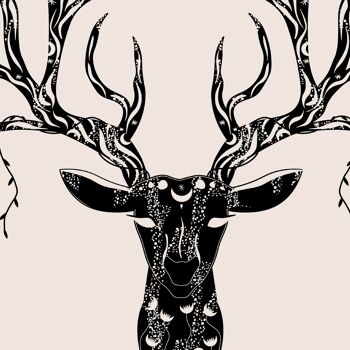 Affiche Cerf  - Illustration ésotérique mystérieuse - Art animal ésotérique - Mythologie 2