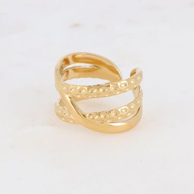 Wide ring - 3 rings, smooth and dotted