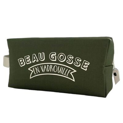 Trousse nomade M, "Beau gosse en vadrouille" Brooklyn kaki