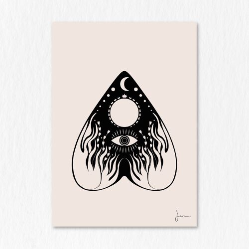 Affiche Ouija  - Illustration ésotérique mystérieuse - Art ésotérique développement personnel