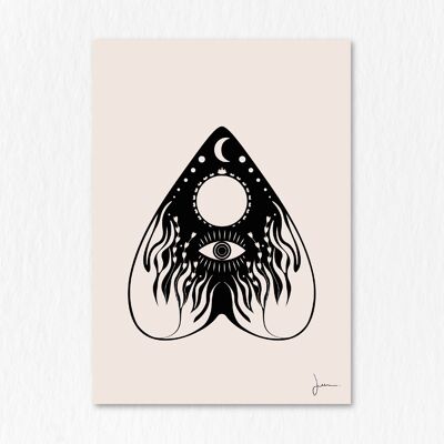 Ouija-Plakat - Geheimnisvolle esoterische Illustration - Persönliche Entwicklung der esoterischen Kunst