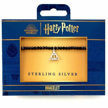 Bracelet en pierre semi-précieuse Harry Potter avec breloque reliques de la mort en argent sterling 2