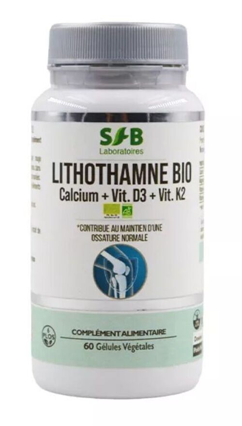LITHOTHAMNE BIO - Calcium + Vit.D3 + Vit.K2 - 60 gélules