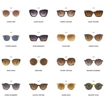 Lunettes de soleil - pack de 50 lunettes les plus vendues 2