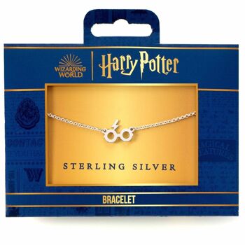 Bracelet à breloques avec lunettes et éclair en argent sterling Harry Potter 3
