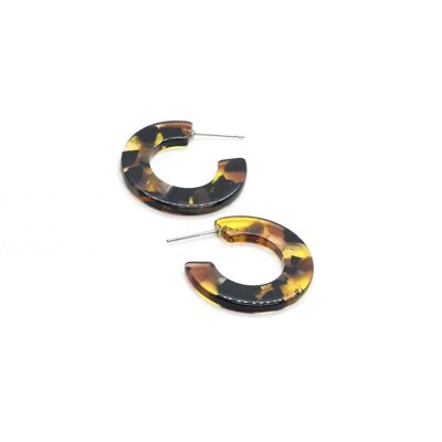 Night, Small hoop earrings in cellulose acetate
