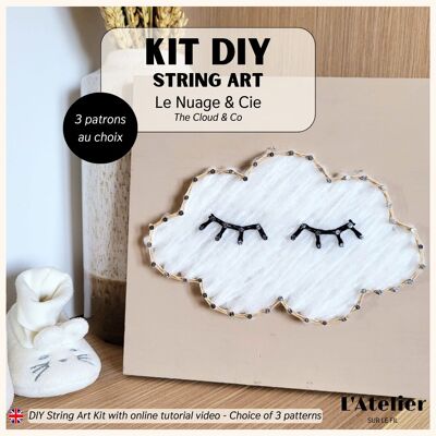 Kit de arte con cuerdas DIY - Nube | cajas de bricolaje