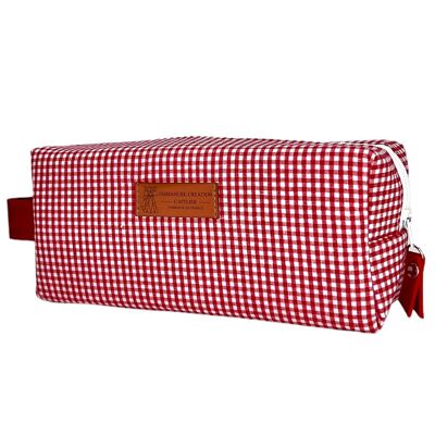 Trousse nomade S, "Vichy" rouge