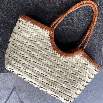 Sac fourre-tout Carmel en cuir vera intrecciata a mano 18