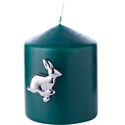 Set de 4 bougeoirs lapin (hauteur 4 cm), aluminium nickelé