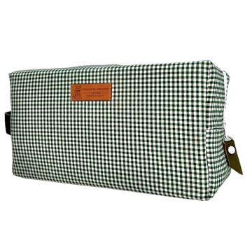 Trousse nomade M, "Vichy" vert 1