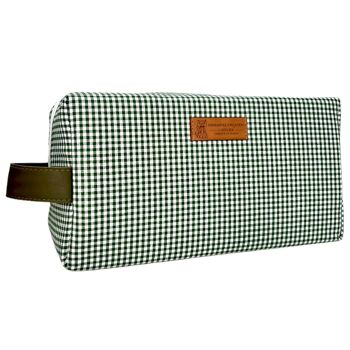 Trousse nomade M, "Vichy" vert 3