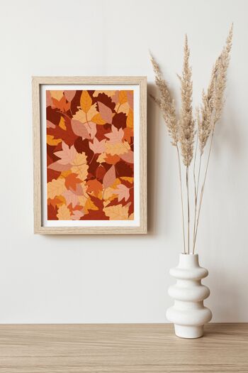 Affiche Feuilles d'automne  - Illustration de saison et colorée - Art automnal 2