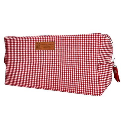 Trousse nomade M, "Vichy" rouge