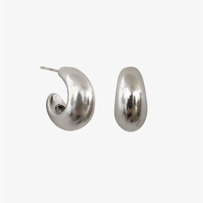 Bombay hoop earrings - silver
