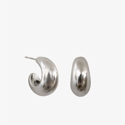 Bombay hoop earrings - silver