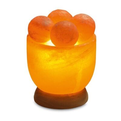 Himalaya Salt Dreams Cuenco de sal con 4 bolas de masaje, 45044-3, Ø aprox. 12cm