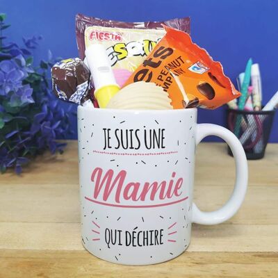 Mug bonbon années 70 "Mamie qui déchire"    - Cadeau Grand-mère