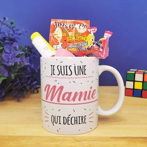 Mug bonbon années 80  "Mamie qui déchire"    - Cadeau grand-mère