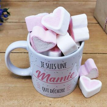 Mug "Mamie qui déchire"   et ses guimauves coeurs x10 - Cadeau Grand-Mère 2