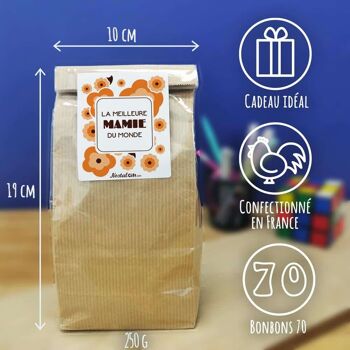 Sachet bonbon années 70  "La meilleure mamie du monde" - Cadeau fête des grands-mères 4