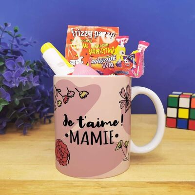 Tazza di caramelle anni '80 "Ti amo nonna" - Regalo