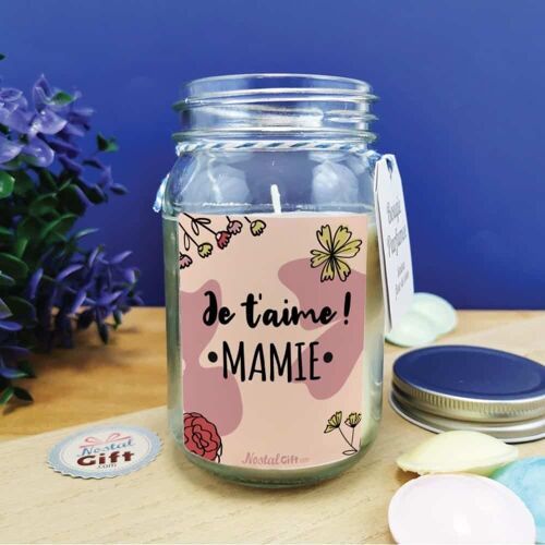 Bougie Jar  "Je t'aime mamie"