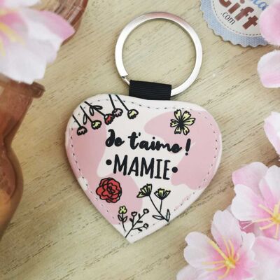 Heart key ring "I love you Grandma" - Gift for grandmother