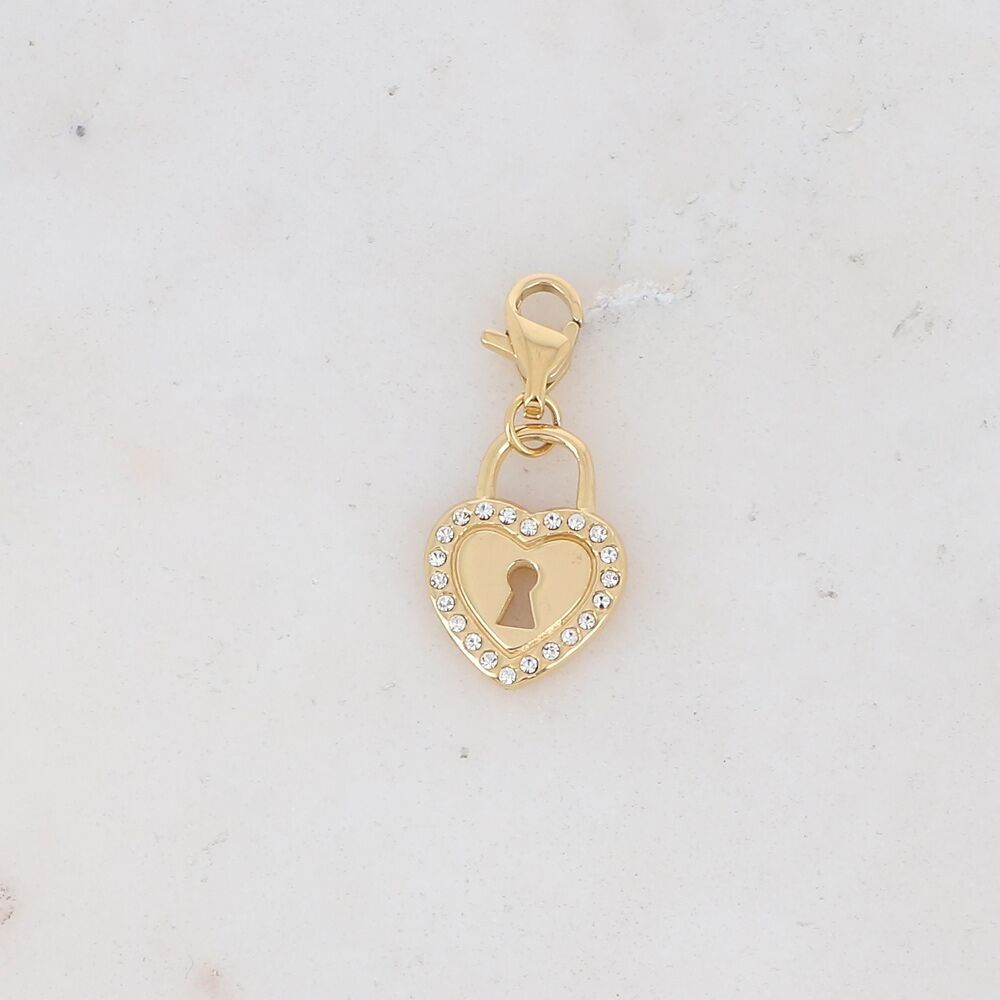 Charm Amalia – Herz-Vorhängeschloss und Zirkonoxid