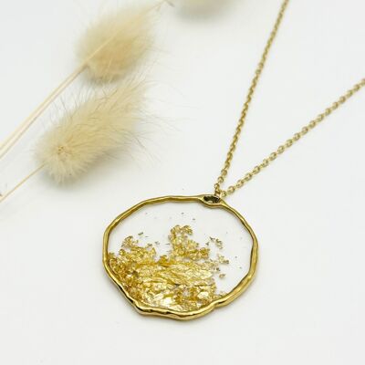 Large Hammered Necklace - Cascade of Golden Croquettes