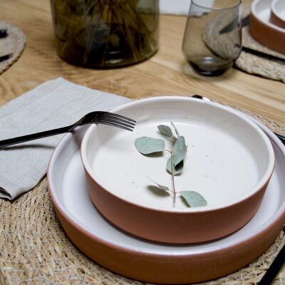 White plate - Terracotta