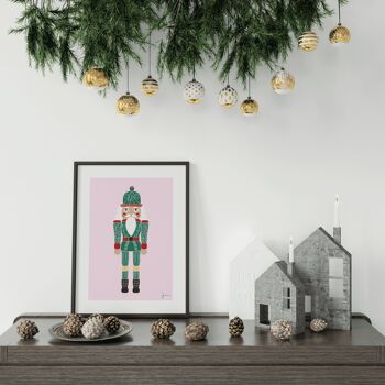 Affiche Casse noisette vert - Illustration de fêtes de Noël - Art festif - Décoration d'hiver 3