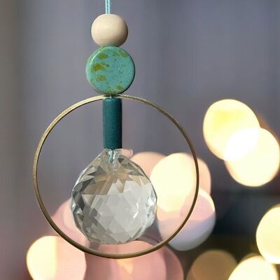 Sun catcher turquoise-green-natural