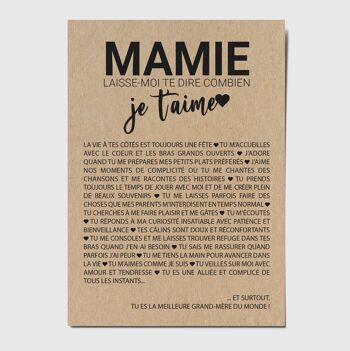 Carte postale "Mamie laissez-moi te dire combien je t'aime" 1
