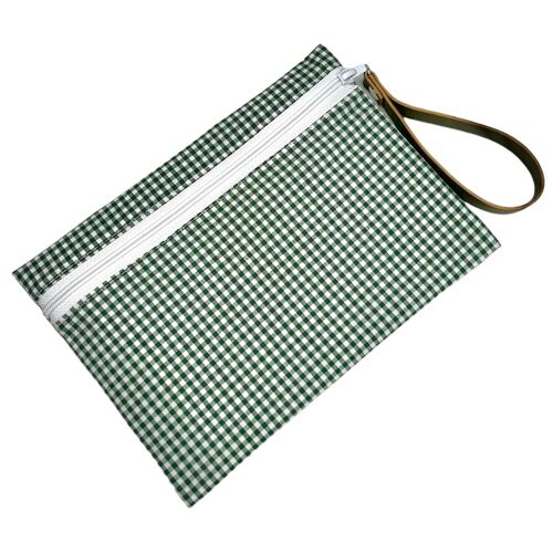 Pochette M, "Vichy" vert