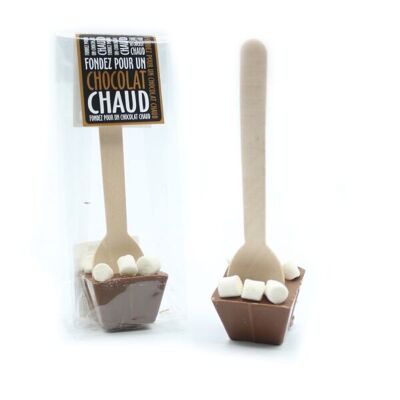 CUCHARA MINI MARSHMALLOWS CHOCOLATE CON LECHE CALIENTE - 45g chocolate