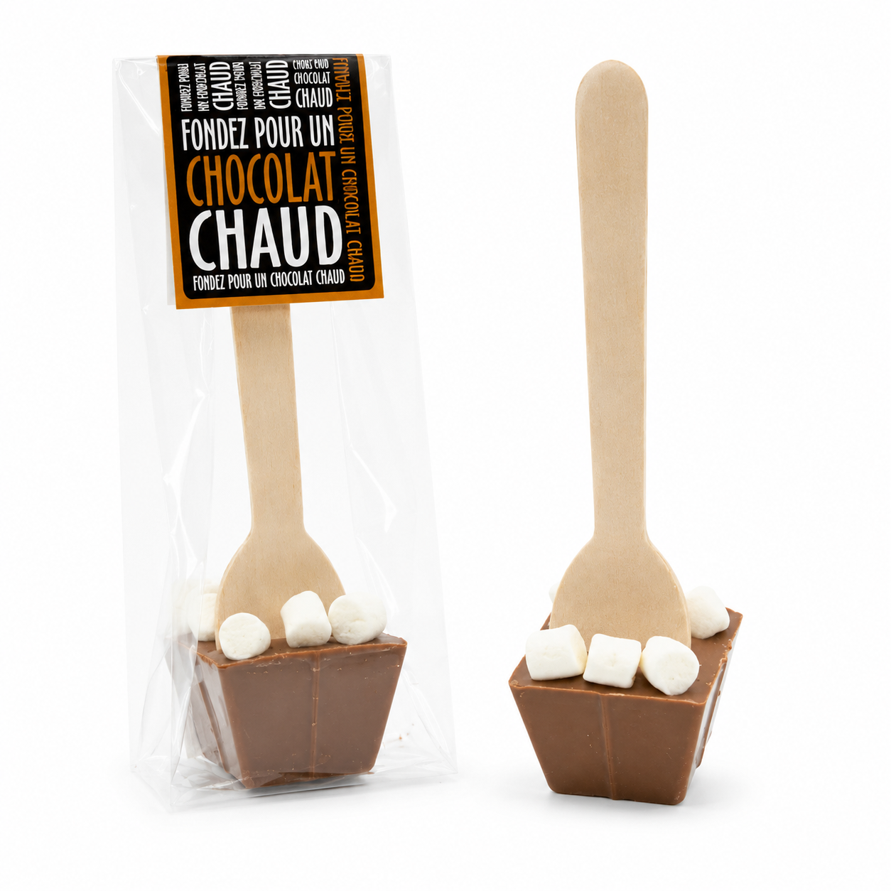 CUCHARA MINI MARSHMALLOWS CHOCOLATE CON LECHE CALIENTE - 45g chocolate