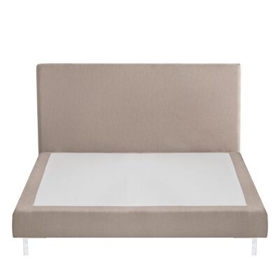 Box spring bed in sand color model James