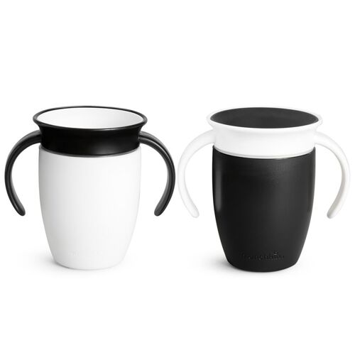 Taza antigoteo Miracle 360º con asas 200ml Black and White - Blanco/Negro (surtido 2 colores)