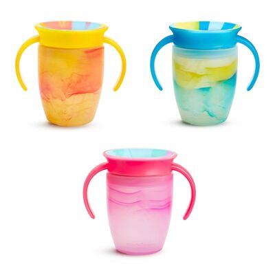 Miracle 360º anti-drip cup with handles 200ml - Tropical (assorted 3 colors)