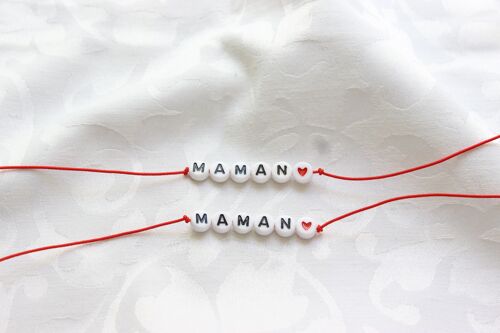 Bracelet Bulles Rouge "Maman"