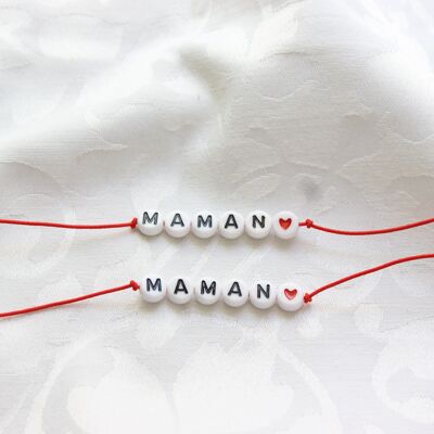 Red Bubbles Bracelet “Mom”