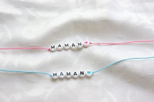 Bracelets Bulles Rose/Bleu "Maman"